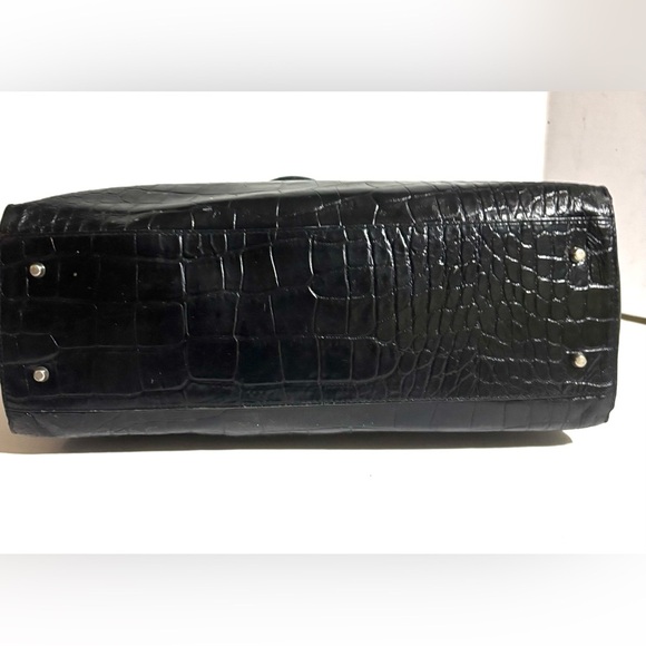 Fura Black Croc Embossed Tote Bag - Picture 3 of 8